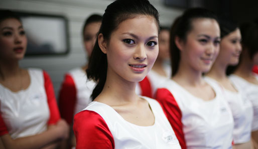 Die Gridgirls des China-GP in Shanghai