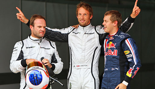 Neben Button steht Sebastian Vettel in der ersten Startreihe. Dritter wurde Brawn-Pilot Rubens Barrichello