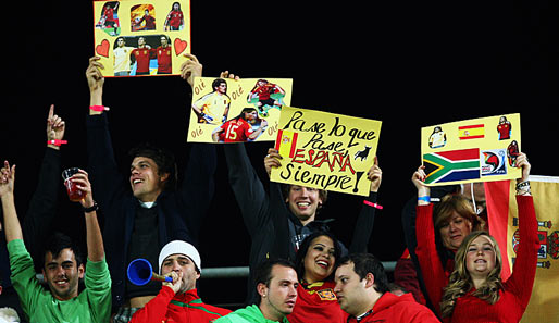 Auch im fernen Südafrika sind die Fans des Europameisters aus Spanien vertreten