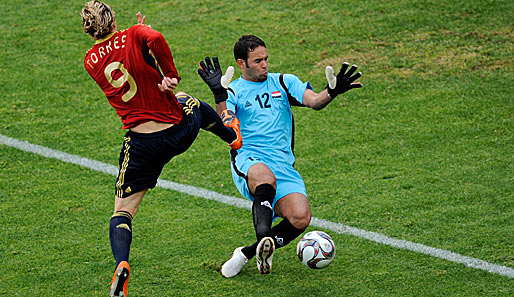 Spanien - Irak 1:0: Fernando Torres blieb gegen den Irak blass und erzielte keinen Treffer