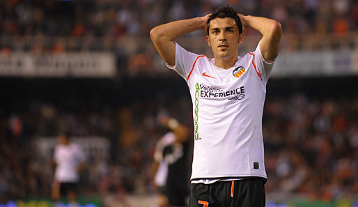 In Valencia ist Villa der Superstar. 86 Treffer erzielte er für die Che in 134 Partien der Primera Division - also kein Grund so frustriert drein zu schauen