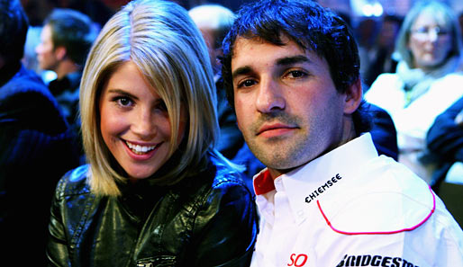 Timo Glock, Fahrer bei Toyota, und seinen Freundin Isabell Reis