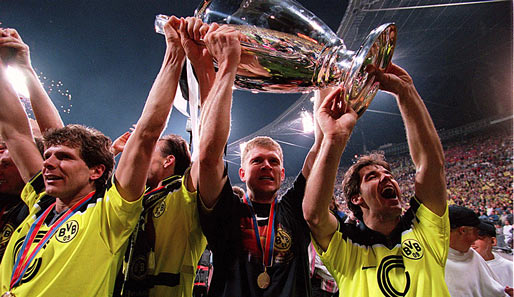 Der größte Erfolg: Im Münchner Olympiastadion gewann die Borussia 1997 den Champions-League-Titel gegen Juventus Turin (3:1)