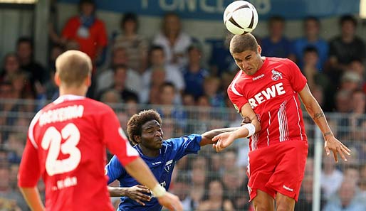 Kickers Emden - 1. FC Köln 0:3: Yusuf Mohamad erzielte mit diesem Kopfball die Führung für den FC
