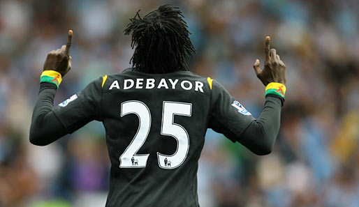 Blackburn Rovers - Manchester City 0:2: Guck an, ein Storch ganz in Schwarz! Emmanuel Adebayor geht jetzt für ManCity auf Torejagd