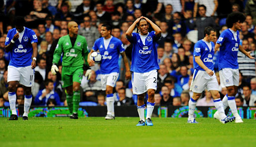 Sechs Gegentore, sechs ratlose Gestalten. In den Minuten 26, 37, 41, 48, 70 und 89 klingelte es im Everton-Kasten