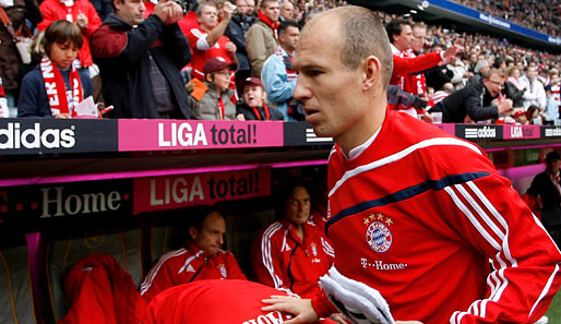 Arjen Robben kam in der zweiten Halbzeit und machte auch promt den 1:1-Ausgleich für Bayern