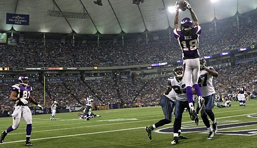 Receiver (meiste Receiving Yards): 3. Sidney Rice (Minnesota Vikings, Nr. 18): 56 Receptions, 964 Yards, 4 Touchdowns, kein Fumble