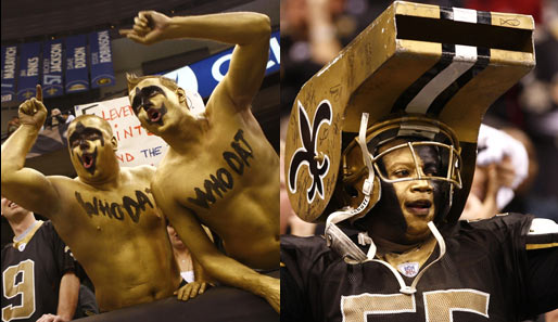 Verrückte Fans gibt es überall. Vor allem aber beim Football, wie hier beim Spiel der New Orleans Saints gegen die New England Patriots
