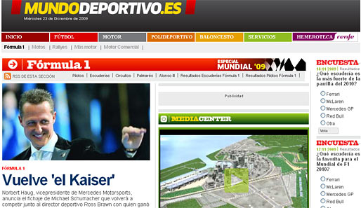 Rüber nach Spanien. "El mundo Deportivo" fasst sich kurz: "Der Kaiser ist zurück"