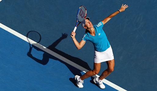 Klare Sache! Justine Henin deklassiert im Halbfinale der Australian Open Zheng Jie aus China in nur 51 Minuten mit 6:1, 6:0