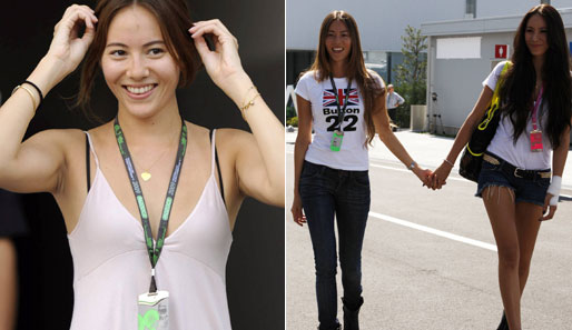 rechts mit ihrer Schwester ist die Lebensgef hrtin von Jenson Button