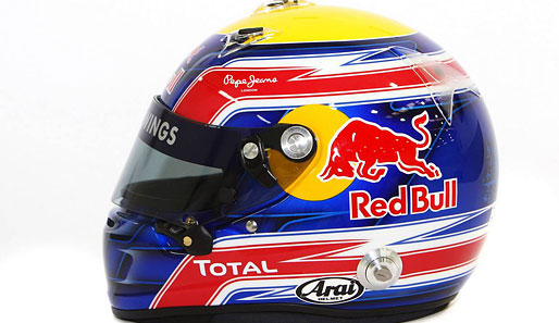 Das ist der Helm von Mark Webber (Red Bull)