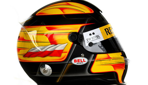 Das ist der Helm von Robert Kubica (Renault)