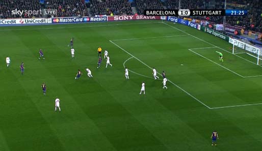 Das 2:0 (22.): Ein Tor mit Ansage… Der VfB hängt viel zu tief hinten drin, Messi hat jede Menge Zeit und Platz