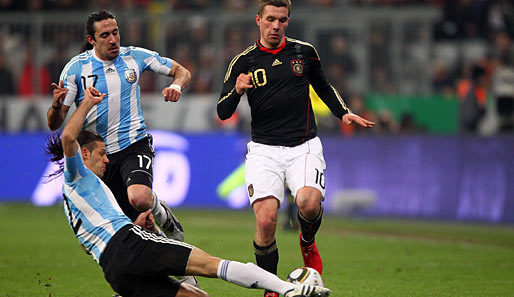 Lukas Podolski konnte sich wie die ganze DFB-Offensive nur selten in Szene setzen