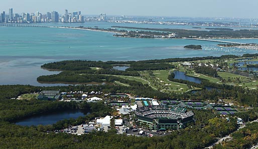 Traumhafter Blick auf Miami: Das Tennisturnier im Crandon Park Tennis Center profitiert von einer pittoresken Kulisse
