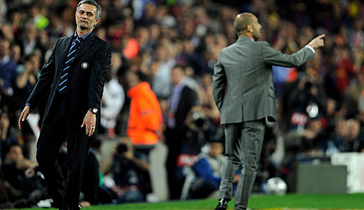 Auch die Trainer standen im Fokus: Jose Mourinho (l.) hatte gegenüber Pep Guardiola die Nase vorn