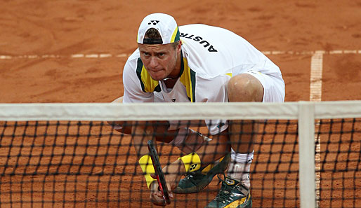Högschde Konzentration bei Lleyton Hewitt. Der Australier traf beim Davis Cup der asiatisch-ozeanischen Zone auf die Japaner Takao Suzuki und Go Soeda