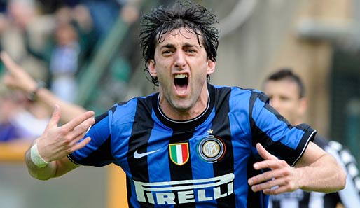 Diego Milito schoss Inter in Siena mit seinem 22. Saisontor zum Titel. In der 57. Minute fiel der entscheidende Treffer