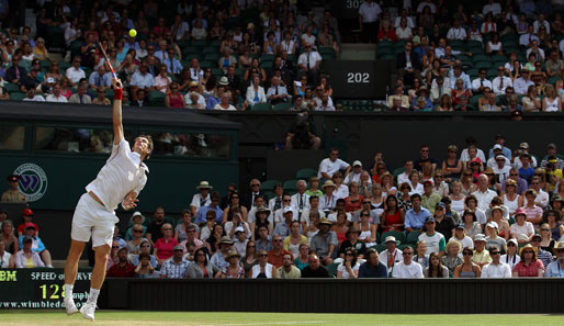 Daumen drücken hieß es für die englischen Tennis-Fans: Andy Murray schlug gegen Jo-Wilfried Tsonga auf...