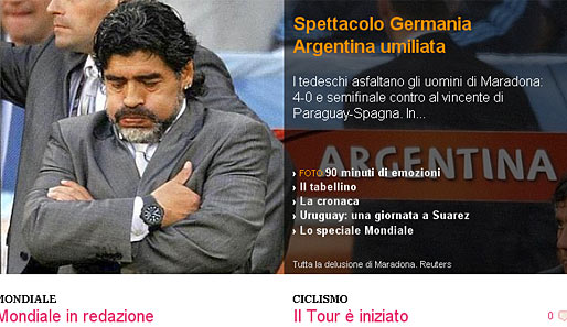 La Gazzetta dello Sport (Italien): "Spektakel Deutschland, erniedrigtes Argentinien"