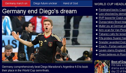 Sky Sports (England): "Deutschland beendet Diegos Traum"