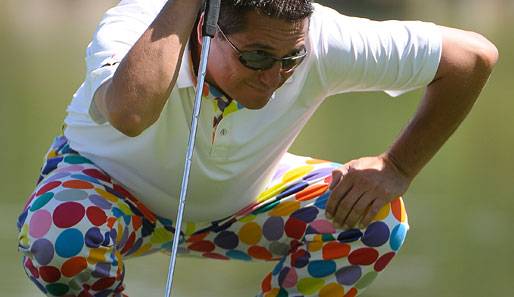Mit der Hose ist Robert Gamez der Star bei jeder Karnevalssitzung. Beim Golf-Turnier der Reno-Tahoe Open ist er eher ein Fall für die Geschmackspolizei