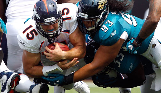 Jacksonville Jaguars - Denver Broncos 24:17 - Kein guter Tag für Tim Tebow. Bei seinem NFL-Debüt setzte es eine Niederlage für seine Broncos