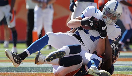 Denver Broncos - Indianapolis Colts 13:27: Colts-Receiver Austin Collie hatte sehr viel Spaß! Warum? 12 Receptions und 2 TDs!