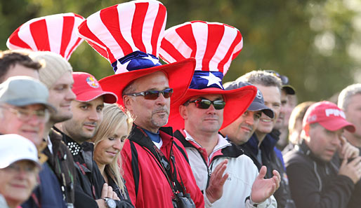 Diese Fans mit Sternenbanner-Hut bejubelten gut gelaunt die Leistungen des amerikanischen Teams