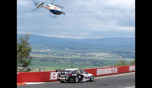 Im australischen Brathurst wurden die V8-Supercars-Fahrer zwar von Helikoptern verfolgt, ...