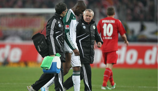 Nach 42 Minuten war für Grafite Schluss. Wolfsburgs Angreifer musste mit Oberschenkelproblemen runter