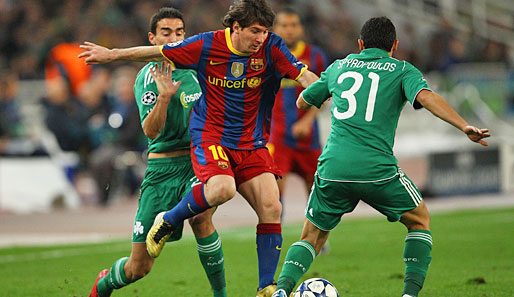 Lionel Messi durfte gegen Athen mal wieder ein bisschen zaubern. Barcelona hatte die Sache im Griff