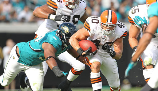 Jacksonville Jaguars - Cleveland Browns 24:20: Auch ein starker Peyton Hillis (Nr. 40) konnte den Browns nicht zum Sieg verhelfen