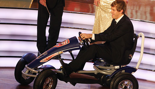 Seine besten und schnellsten Runden fuhr Sebastian Vettel nochmal auf der Bühne für alle Anwesenden live nach