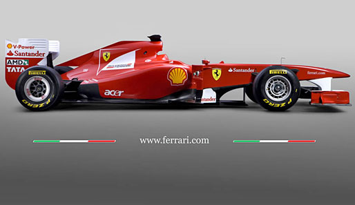 Die Seitenansicht zeigt sehr schön, dass Ferrari nach dem Verbot des F-Schachts auch auf die Heckflosse an der Motorabdeckung verzichtet hat