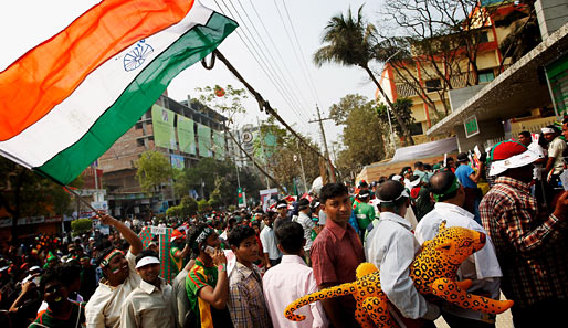 Cricket-Ausnahmezustand in Dhaka in Bangladesch: Kein Wunder, schließlich geht's gegen Indien um den ICC Cricket World Cup