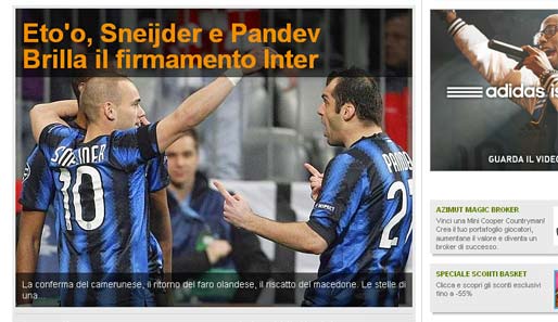 Gazzetta dello Sport (Italien): "Eto'o, Sneijder und Pandew: Das Inter-Firmament leuchtet"