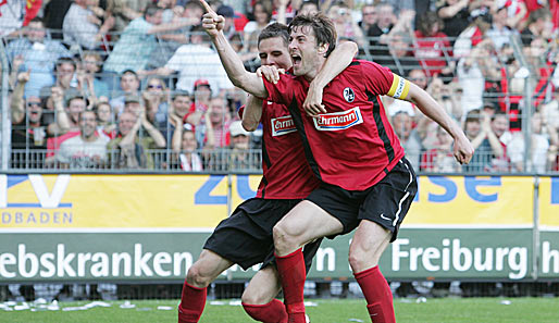 Freiburg dreht in Unterzahl das Spiel: Heiko Butscher (r.) erzielte den Treffer zum 3:2