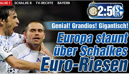 Auch die deutsche Presse feiert den Schalker Triumph gebührend. "Bild": "Genial! Grandios! Gigantisch!"