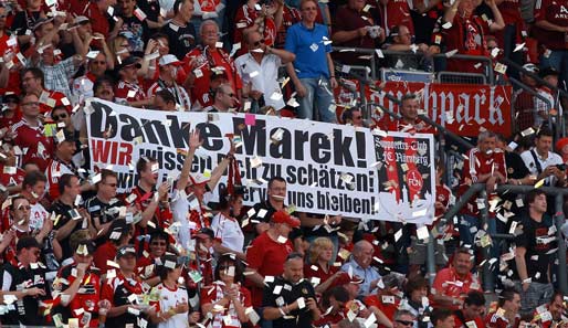 Nürnberg - Hoffenheim 1:2: Vor dem Spiel wurde Marek Mintal verabschiedet. Der Slowake bestritt gegen Hoffenheim sein letztes Heimspiel für den FCN