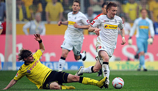 Platz 3: Marco Reus (r.) spielte groß auf bei Borussia Mönchengladbach. Er verpasste nur zwei Spiele und sammelte 19 Scorerpunkte (10 Tore/9 Vorlagen)