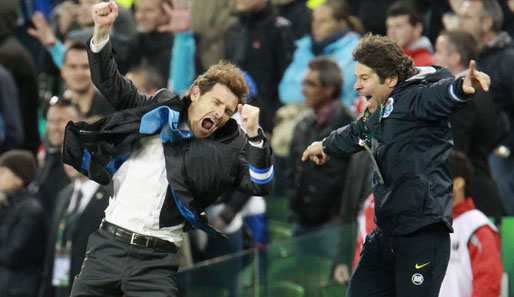 Der Moment der puren Freude: Andre Villas-Boas nach dem Schlusspfiff. Der erst 32-jährige Porto-Coach ist damit der jüngste Trainer, der einen Europapokal gewonnen hat
