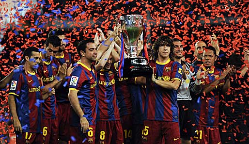 MEISTER: Der FC Barcelona fuhr souverän die 21. Meisterschaft ein - am Ende mit vier Punkten Vorsprung auf Real Madrid