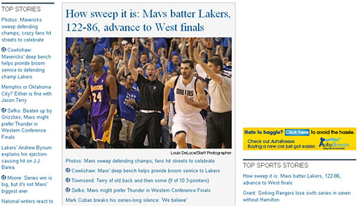 Dallas Morning News: "Die Mavs haben den ersten Titel der 31-jährigen Klubgeschichte ins Visier genommen. Sie haben von den Lakers die Rolle des Titelfavoriten beerbt."