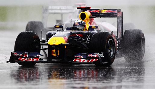 Sebastian Vettel war auch im Regen bis eine Runde vor Schluss der tonangebende Mann im kanadischen Montreal