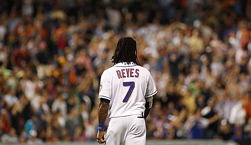 Auch der Abgang will gekonnt sein! Jose Reyes von den New York Mets zeigt im MLB-Match gegen die Oakland Athletics, wie man einen stilvollen Abgang hinlegt