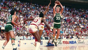 Larry Bird darf nicht fehlen. Die Celtics-Legende war 1984 und 1986 bester Mann in den Finals