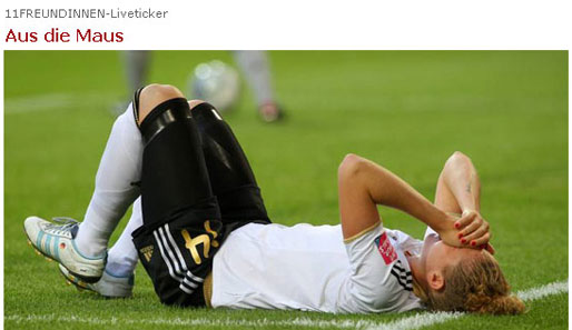 DEUTSCHLAND: Die "11Freunde" betiteln das WM-Aus der Deutschen bei ihrem Ableger "11Freundinnen" gewohnt prägnant: "Aus die Maus"